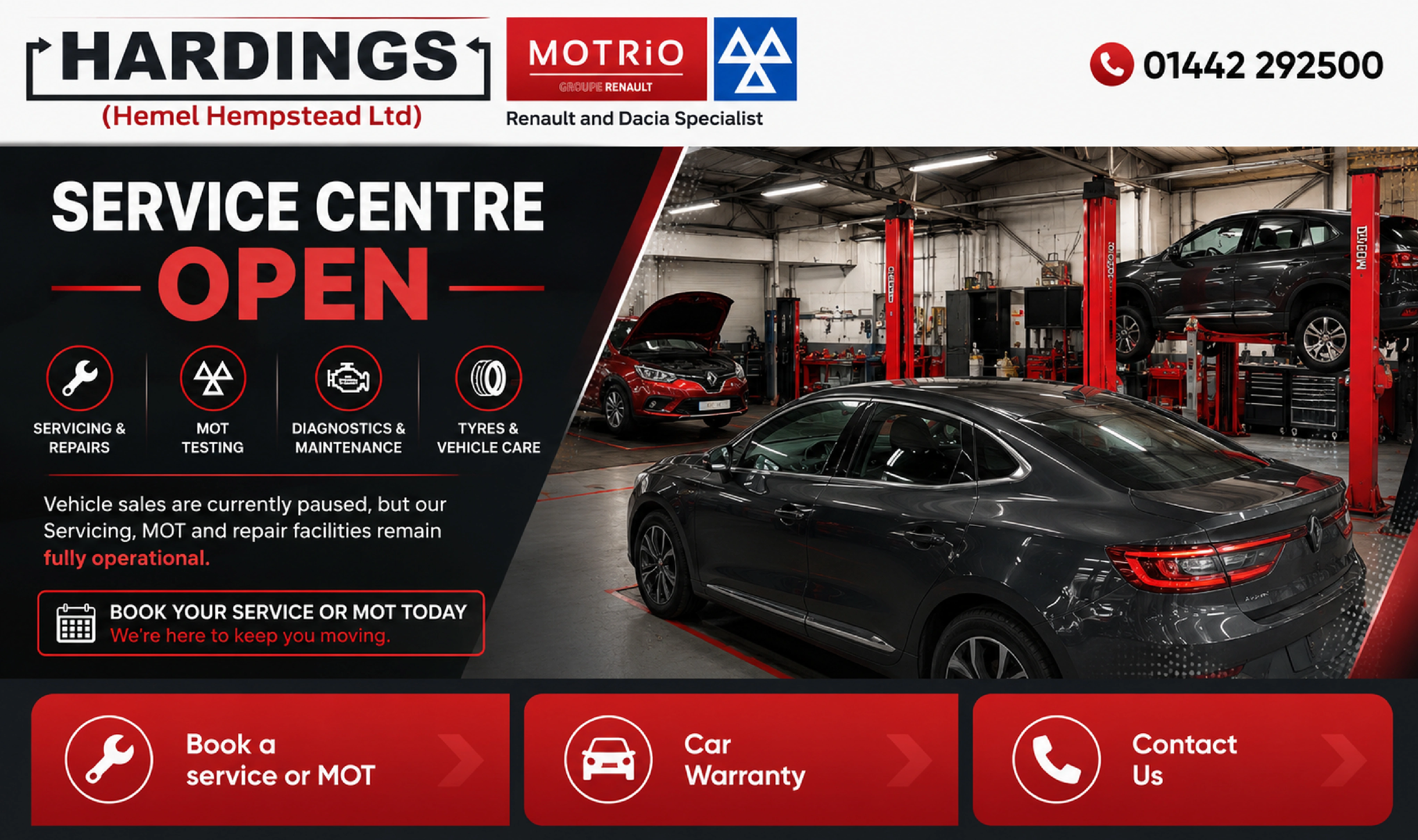 Website design and digital marketing project for Hardings Garage