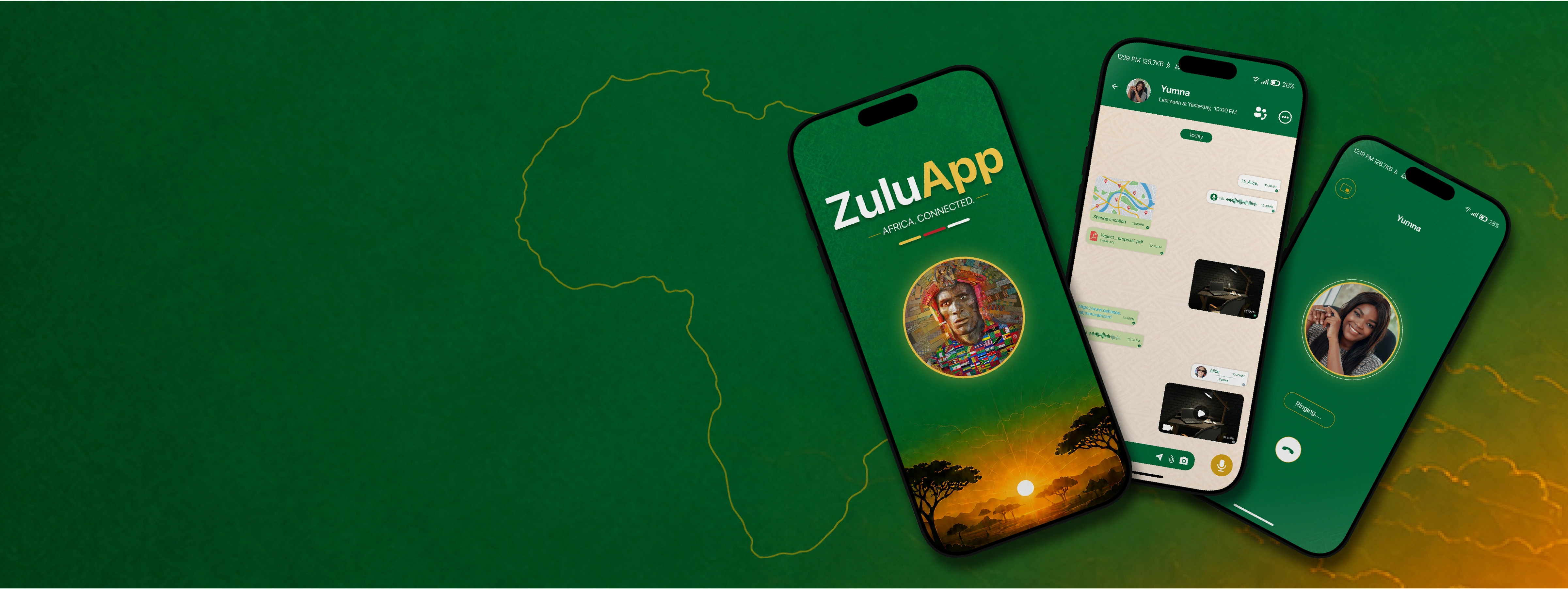Mobile messaging app branding, UX design and website project for Zulu App by Imagine Digital Agency